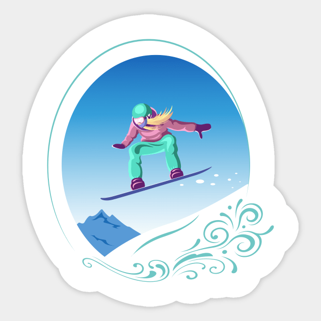 Snowboarder Sticker by Design by Arapova